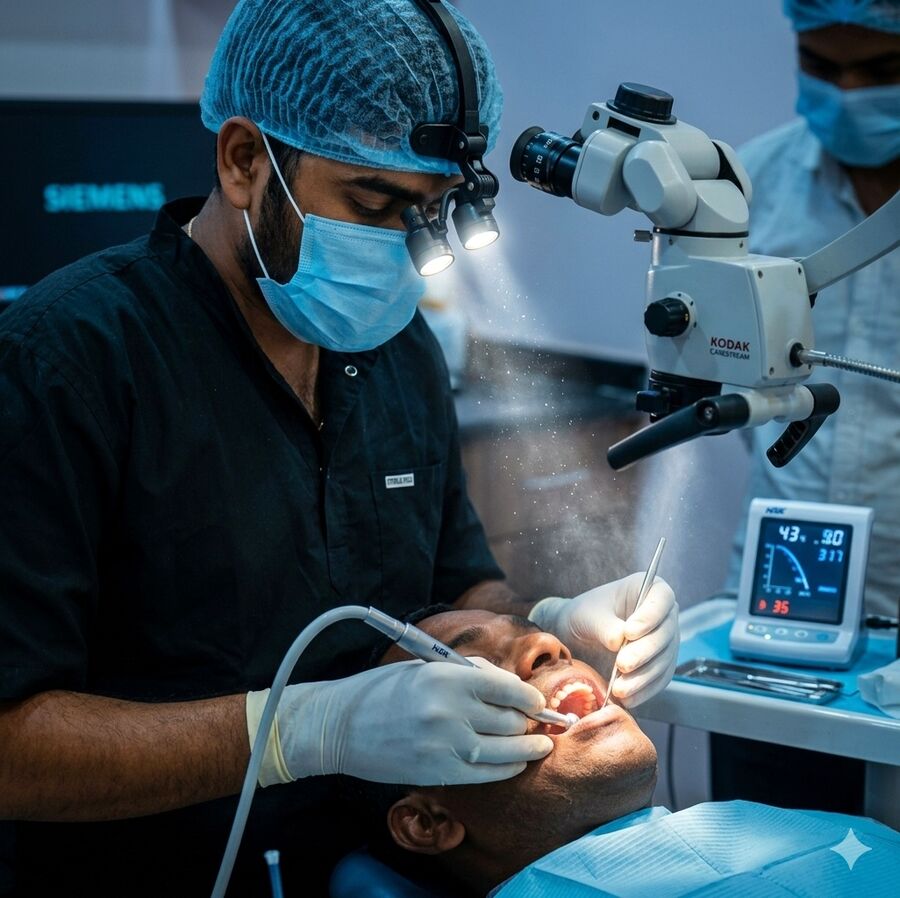 Treatment in progress at Sri Satya Dental Specialities